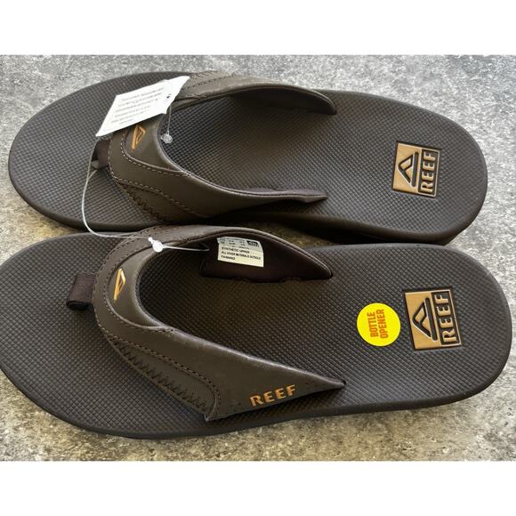 Reef Mens Flip Flops Sandals Brown Gum Size 8 Bottle Opener NWT main image 4
